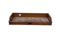 A Victorian oak book trough, width 77cm, depth 27cm, height 11cm