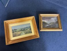 Arthur Lucas (19th. C), Landscape study, inscribed verso, oil on board, together with, after
