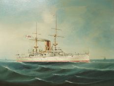 Chinese School, ‘H.M. battleship CENTURION’, (1892-1910) in the livery of the China Station and