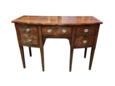 A George III mahogany bow front sideboard, width 122cm, depth 54cm, height 83cm