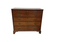 A George III mahogany secretaire chest of drawers, width 120cm, depth 53cm, height 109cm