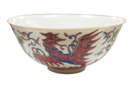 A Chinese famille rose bowl, diameter 14cm.