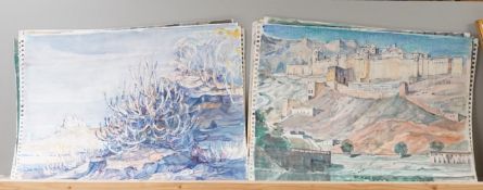 John Drummond (1920-2019), a collection of sixteen Orientalist views from the artist's sketchbook,