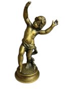 After Clodion. A bronze figure of a dancing youth, height approx 22cm.