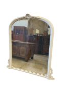 A large 19th century painted overmantel mirror, width 134cm, height 142cm