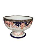 An Edwardian Royal Crown Derby silver mounted bowl, diameter 21cm.
