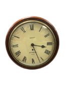 A Victorian mahogany-cased fusee wall timepiece, the convex dial signed Dent, London, 30cm