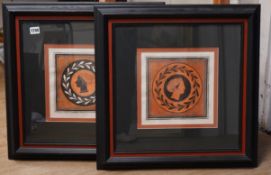 A pair of William Hamilton Greco-Roman female head studies, engravings, numbered 38 and 107, 23 x