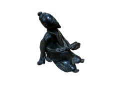 A small Chinese bronze of a scholar, Ming, 7cm high