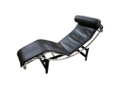After Corbusier, an LC-style recliner daybed, width 160cm, depth 60cm, height 44cm
