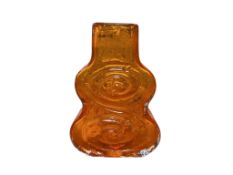 A Whitefriars orange glass Cello vase, 18cm high.