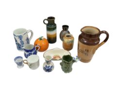 A collection of British and European porcelain, to include a commemorative Queen Victoria jug 1837-