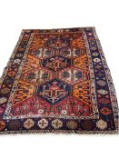 A Turkish Caucasian style rug with hexagonal medallions, 200 x 149cm