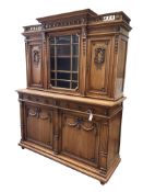 An early 20th century French mahogany buffet, width 161cm, depth 59cm, height 208cm