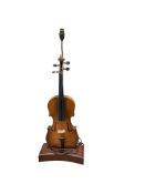 A modern Chinese student's violin converted to a lamp, height 78cm