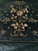 Six 1920’s-30’s multicoloured sequin and beaded sample dress and blouse fronts, and a length of wide