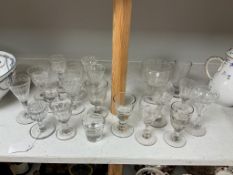 A collection of late 18th early / 19th century dram and port glasses. (qty)