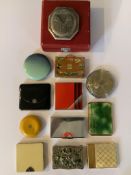 An interesting collection of twelve 1930’s-50’s ladies compacts. Including: A novelty 1940’s