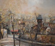 Lucian Delarue (1925–2011), ‘Le Moulin’, a Parisian scene, signed, oil on canvas, 44 x