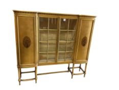 A giltwood and painted cabinet, width 152cm, depth 38cm, height 139cm