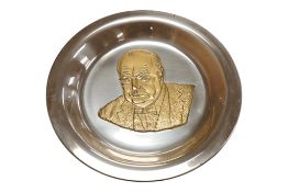 A 1970's filled silver 'The Churchill Centenary Trust Plate' numbered 1537, in presentation box,
