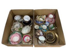A group of 19th/20th century English and continental porcelain cups and saucers, plates and a