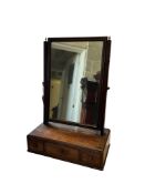 A George III mahogany toilet mirror, width 45cm, depth 23cm, height 63cm