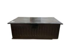 An 18th century carved oak Bible box, width 74cm, depth 44cm, height 26cm