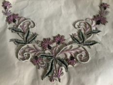 A collection of beaded and sequin appliqués, to include an exquisite pearl, pink, turquoise and