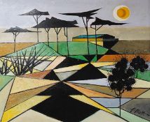 Robin Alexander Elliott (b.1936), ‘The African Gold Mine’, 2022, signed, further signed verso, oil