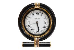A boxed Must de Cartier desk clock, 7522, with case, 8cm high