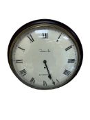 A Victorian mahogany fusee wall timepiece the convex dial marked James Lee Liverpool, diameter