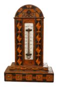 E. Nye, a Tunbridge ware desk thermometer with ivory scale, 17cm high. CITES Submission