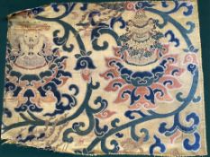 A late 17th century Imperial Chinese yellow (Minghaung) ground hand woven brocade of intricate