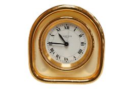 A Cartier cream enamel bordered desk clock, 7504, 7.5cm high
