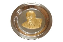 A 1970's filled silver 'The Churchill Centenary Trust Plate' numbered 0229, in presentation box,