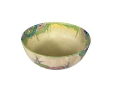 A Clarice Cliff Bizarre Visceria pattern bowl, diameter 21cm.