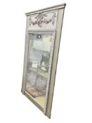 A Victorian style painted composition overmantel mirror, width 116cm, height 192cm