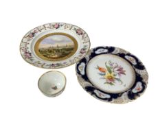 A 19th century continental porcelain topographical plate with a view of Hanover, a Nymphenburg plate