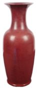 A large Chinese sang-de-boeuf glazed baluster vase, 18th/19th century, the mottled copper red