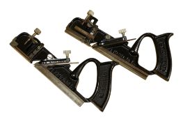 Two Stanley No.39 Dado planes; cast iron bodies with depth stops, Japanned finish, fitted with a 1/4