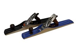 Two No.7 jointer planes; a Stanley Bailey No.7 with corrugated sole, together with a Record No.7 wit