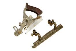 A Stanley No.143 Bull Nose Plow Plane, with fence and attachments, contained within a bespoke well-m