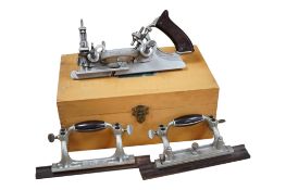 A boxed Stanley No.55 Universal Combination Plane with nickel plated body, with various fittings and