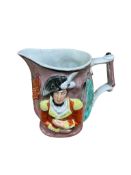 A 19th century Staffordshire General Hill and Wellington jug, height 13cm.