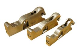 Three graduated Stanley adjustable cabinet maker’s rabbet (shoulder) planes; a No.92, No.93, and No.