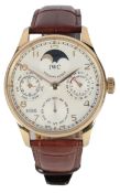 A gentleman's good 2008 18k rose gold IWC Portugieser Perpetual Calendar wrist watch, ref. IW502213