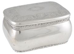 A mid 19th century Dutch 833 standard white metal sugar box