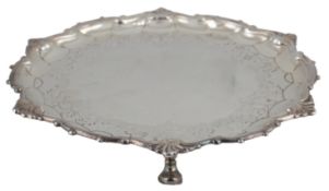A George II Scottish silver waiter, by Robert Gordon, assay master Hugh Gordon