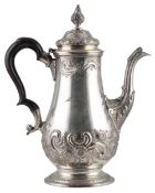An early Victorian silver coffee pot, by Francis David Dexter